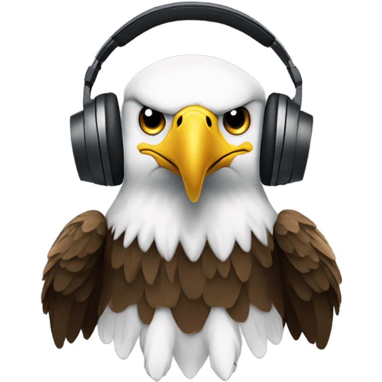 Eagle wearing headphones emoji