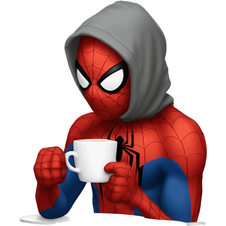 Spiderman drinking coffee  emoji