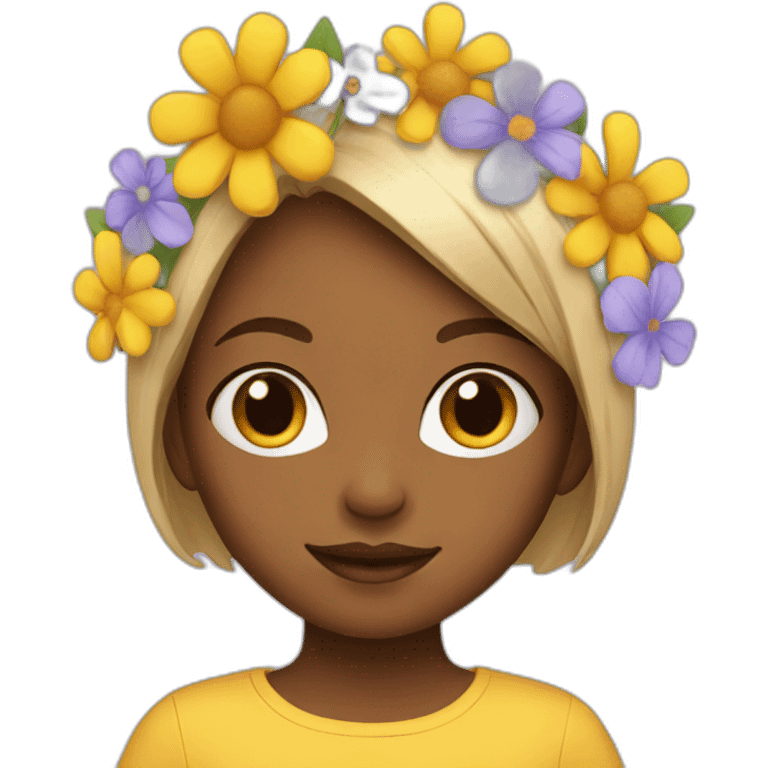 girl with flowers  emoji