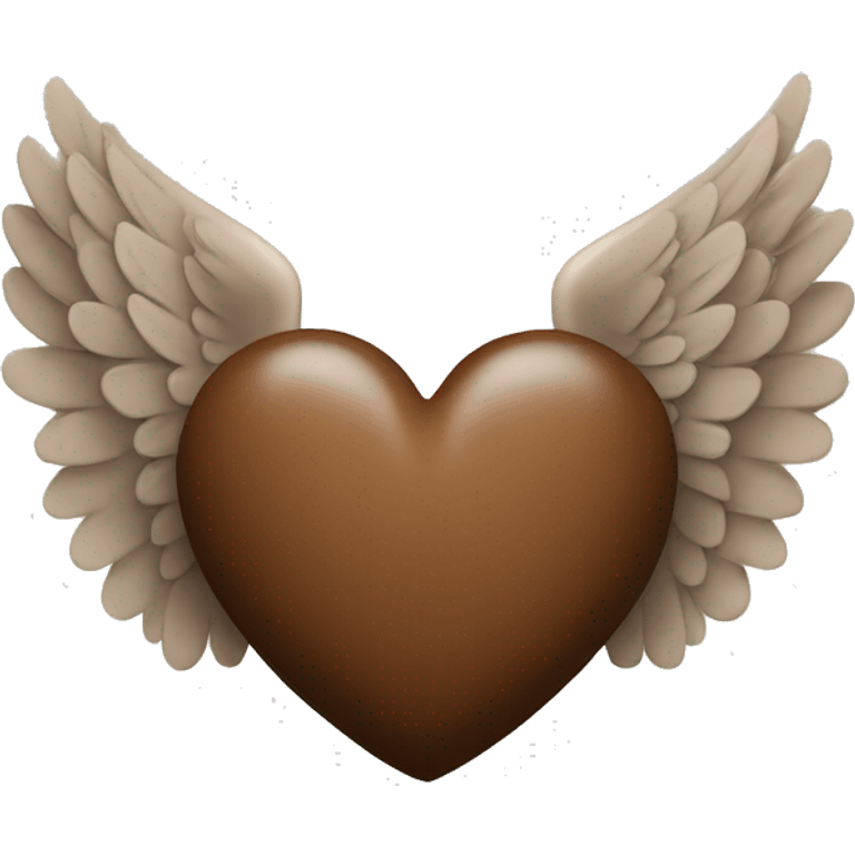 Brown heart with angel wings emoji