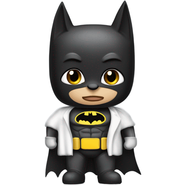 chat de compagnie déguisé en batman qui fais un bisou  emoji