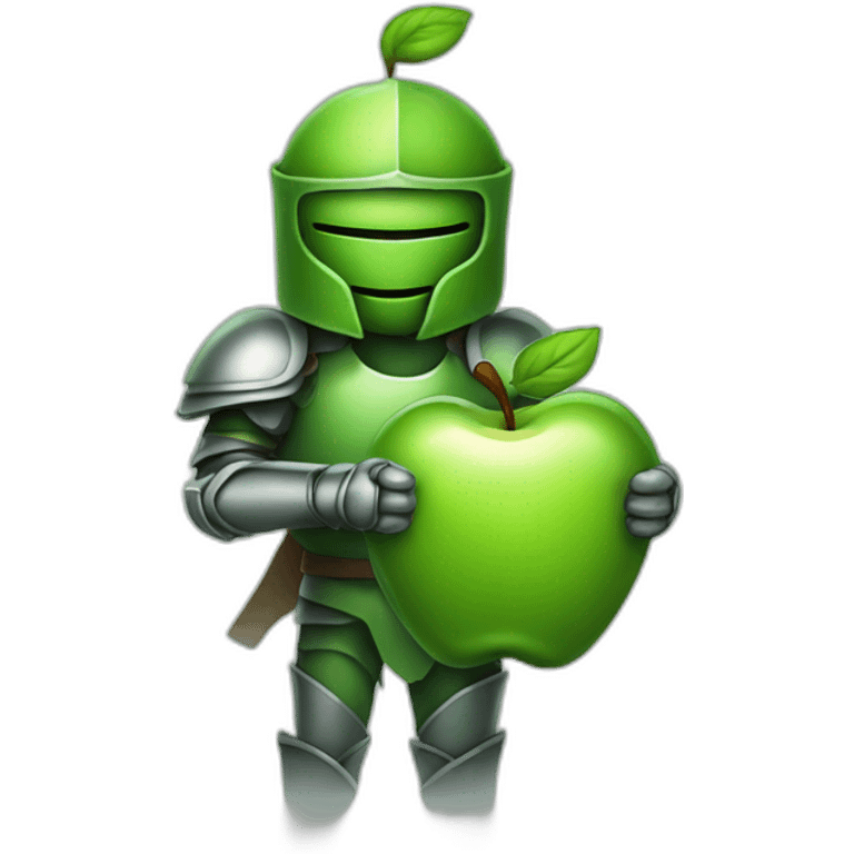 greeen apple knight? holding laptop emoji