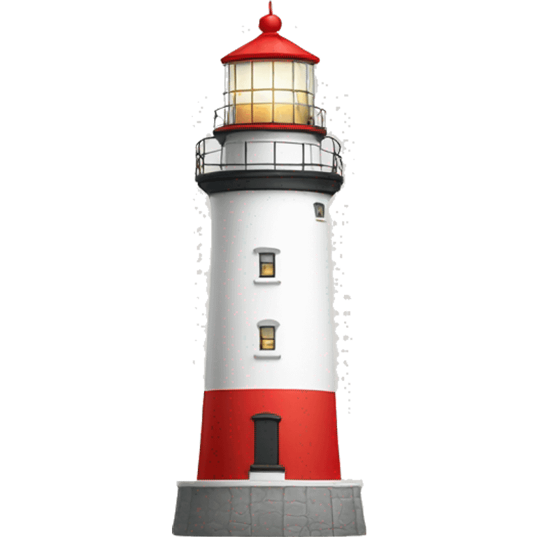 White lighthouse with red stripe emoji