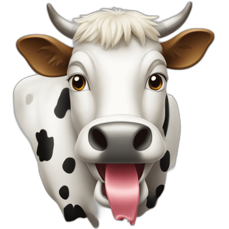 Vache avec une bière emoji