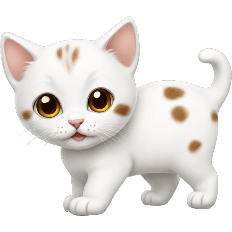 white kitten with little brown spots emoji