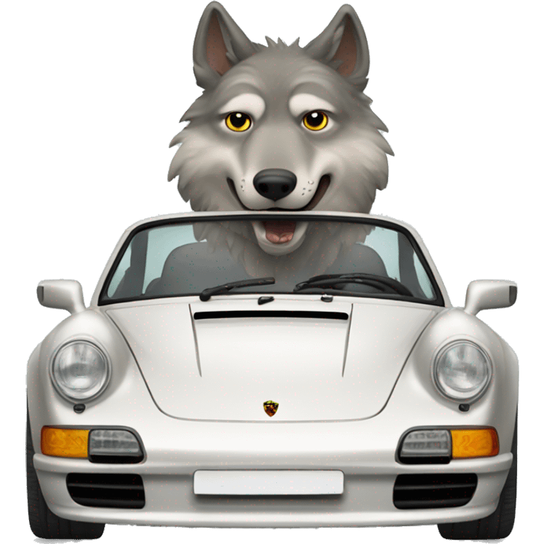 Wolf in a porsche  emoji