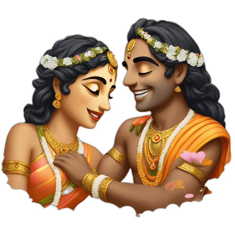 Good morning with Radha Krishna  emoji