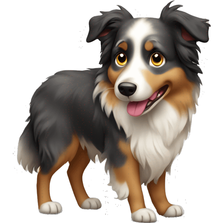 very old australian shepherd walking emoji