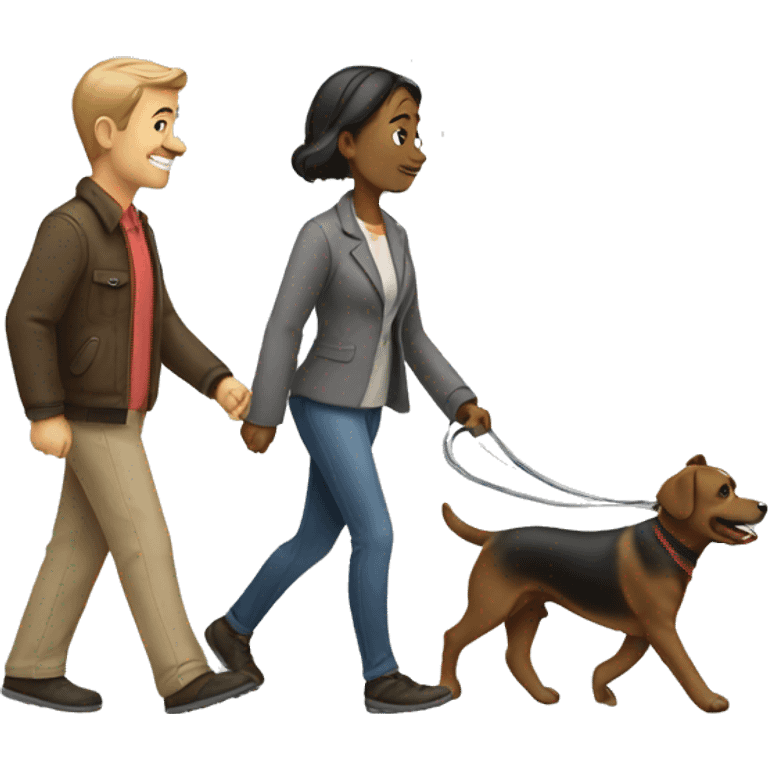 man-woman-walking dog emoji