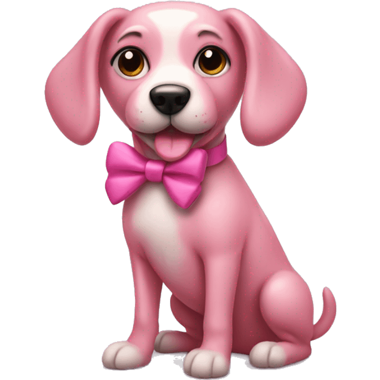 Pink dog with bow emoji