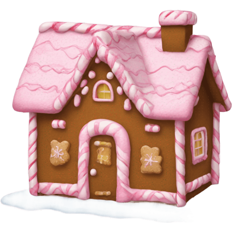 A pink gingerbread house emoji