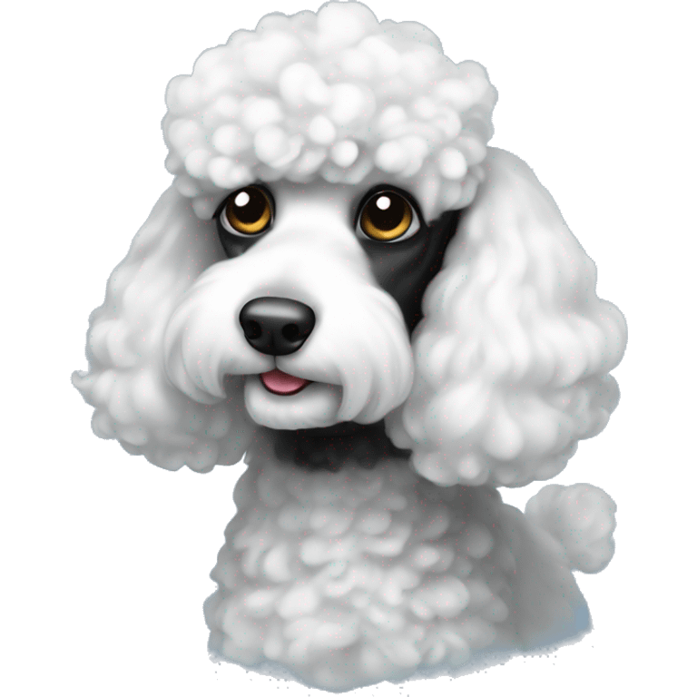 Black and white Phantom poodle emoji