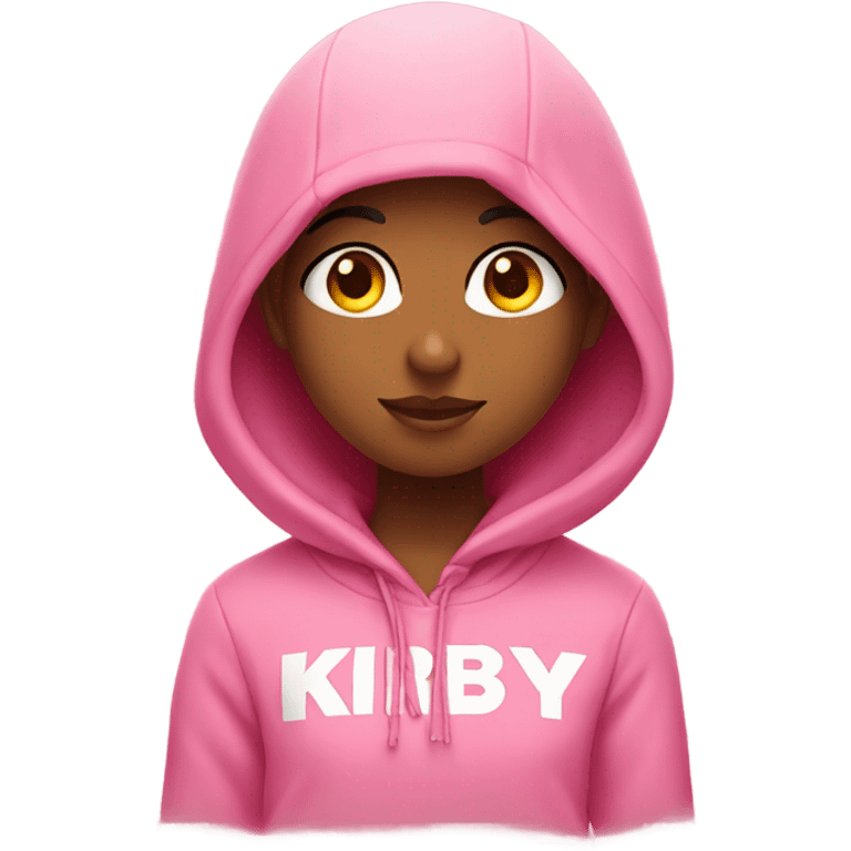 A girl in Kirby hoodie  emoji