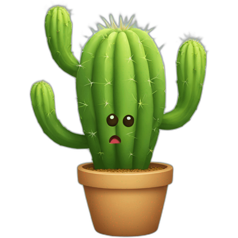 Crazy cactus with eyes emoji