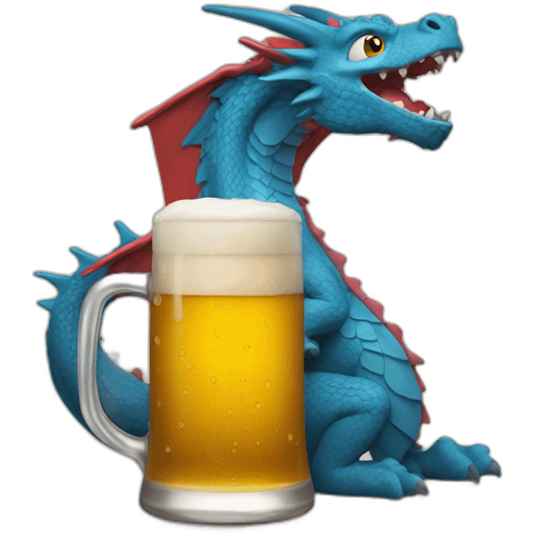 dragon qui bois une bier emoji