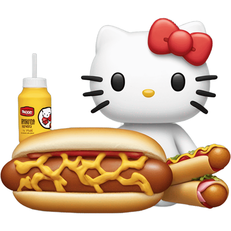 Hello Kitty and hotdog emoji