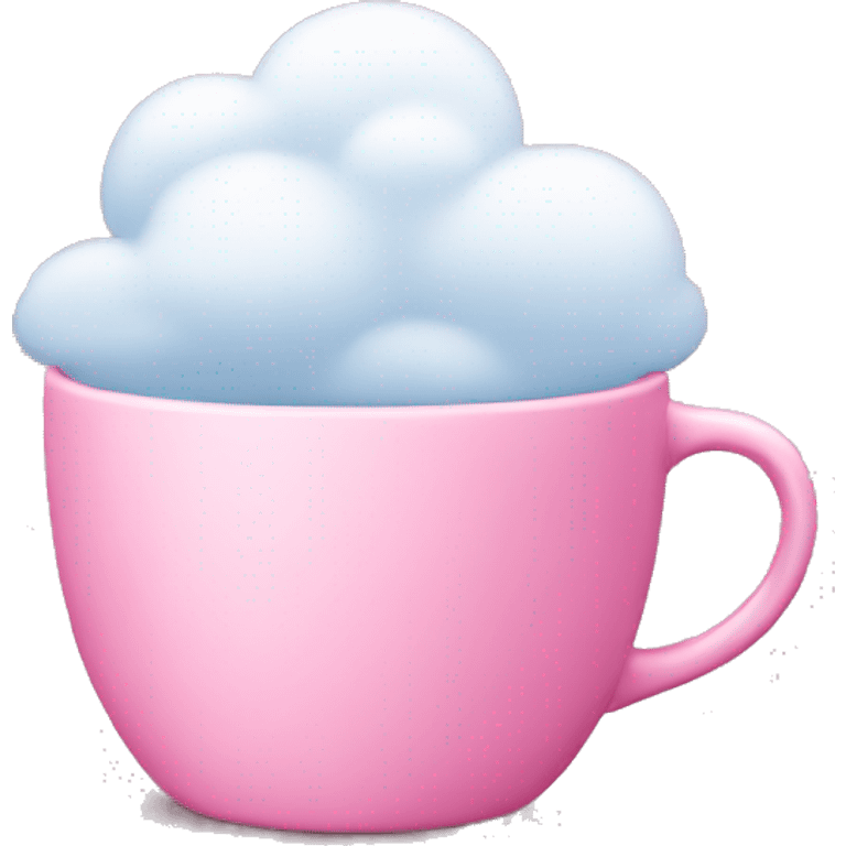 Pink cup with a cloud on it emoji