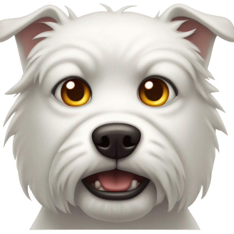 Evil white dog face  emoji