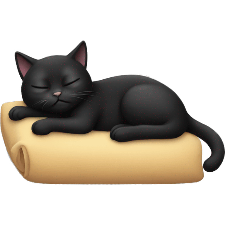 Sleeping black cat emoji