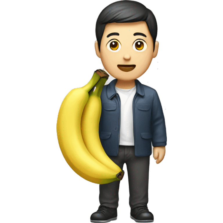 Korean man with a banana emoji