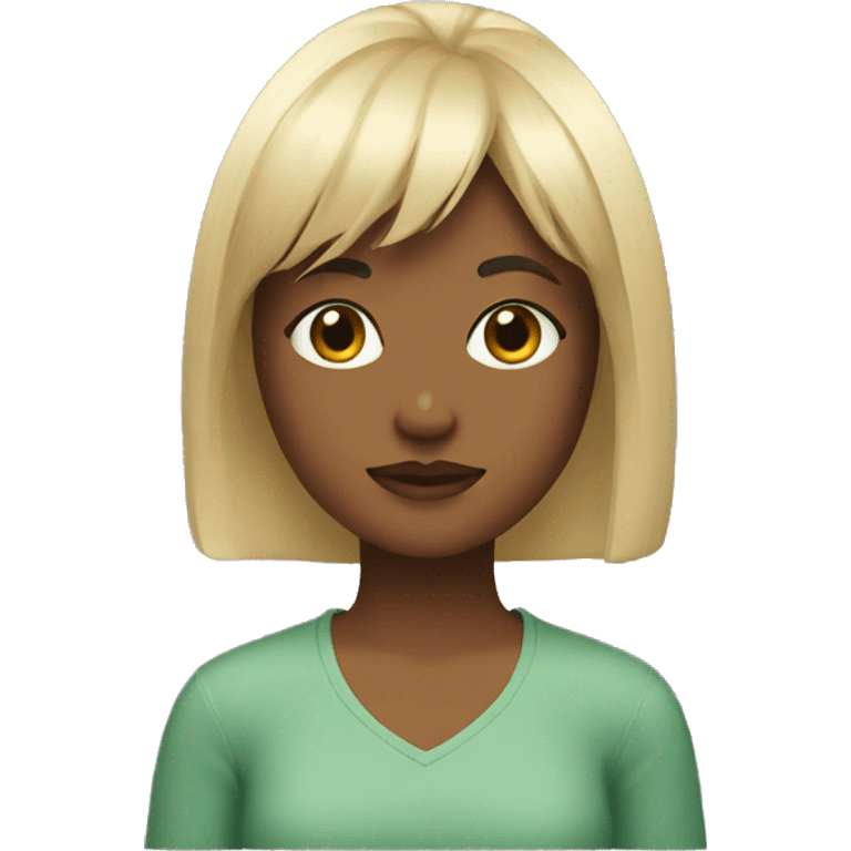 Girl with blonde wolfcut with bangs emoji