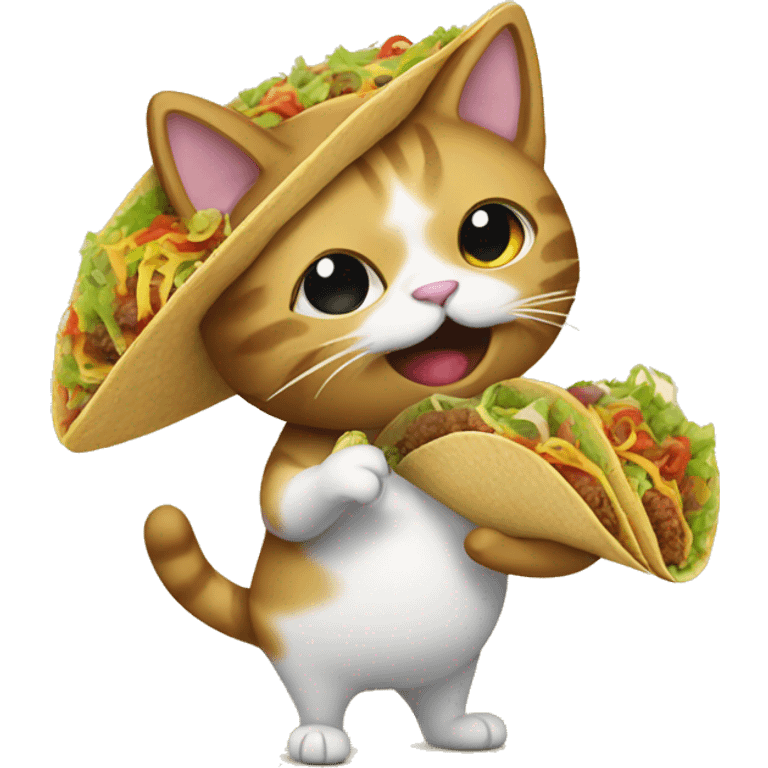 Cat eating tacos emoji