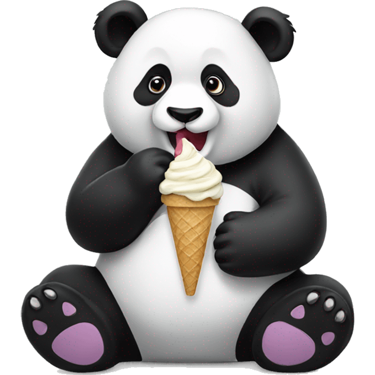 Panda eating ice cream emoji