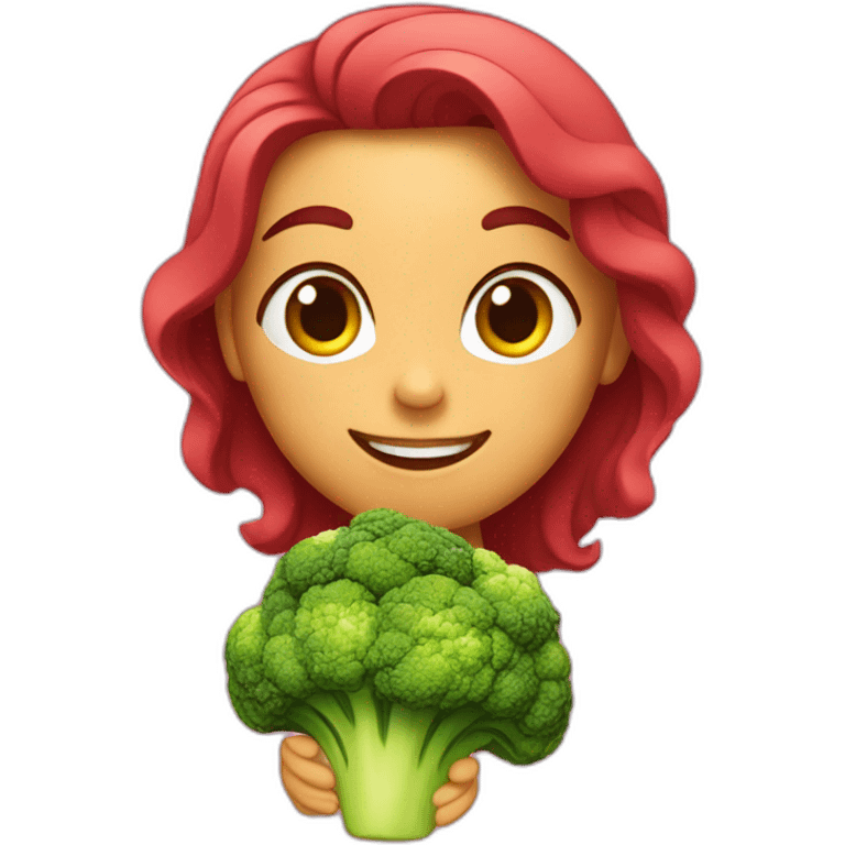 Chica enamorada de brocoli emoji