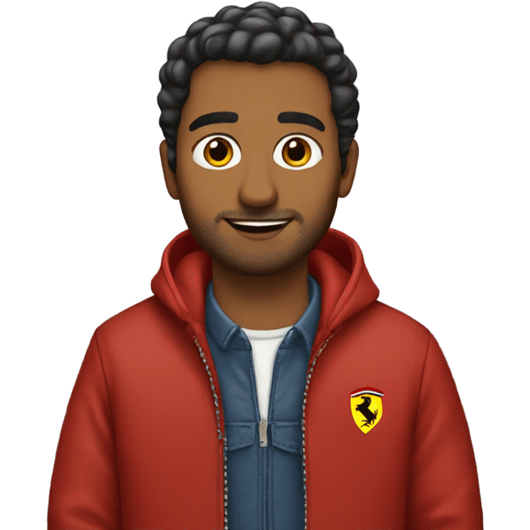 A brown Arab man with a Ferrari jacket emoji