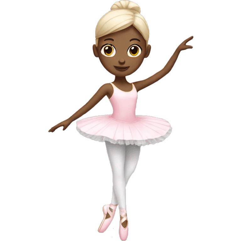 White ballerina with pink shoes emoji