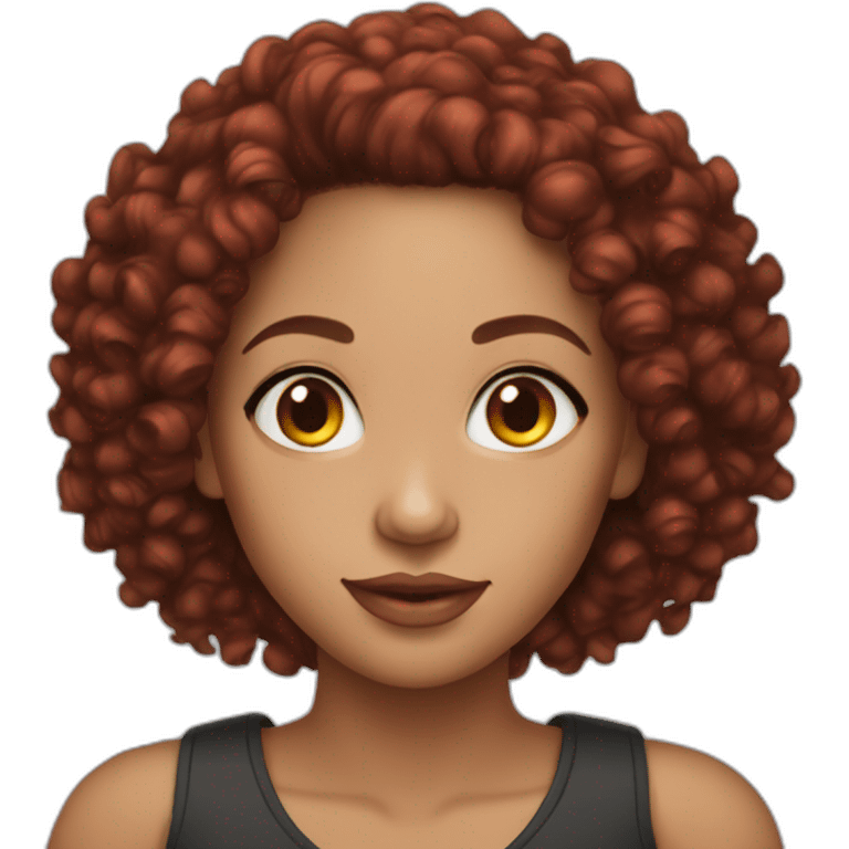 Beautiful Lightskin woman with short red curls emoji