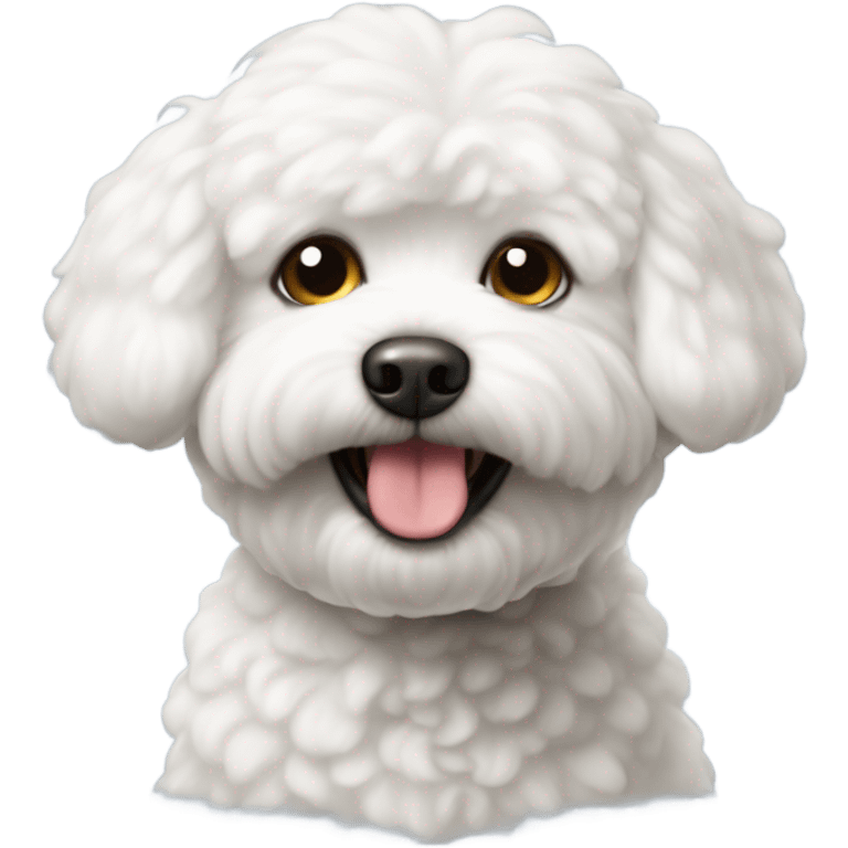 Bichon maltés con una coleta en la cabeza emoji