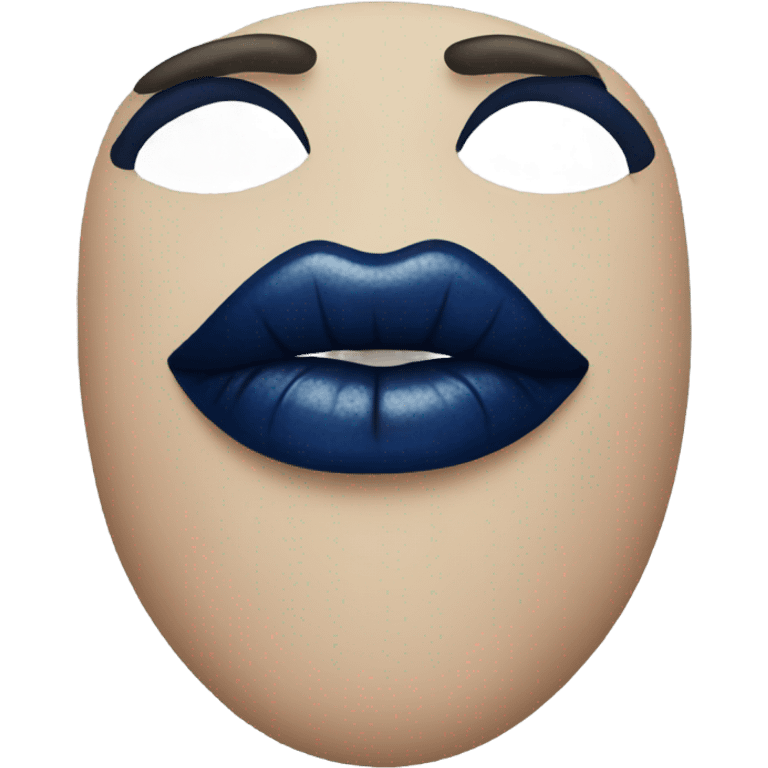 realistic dark blue lips emoji