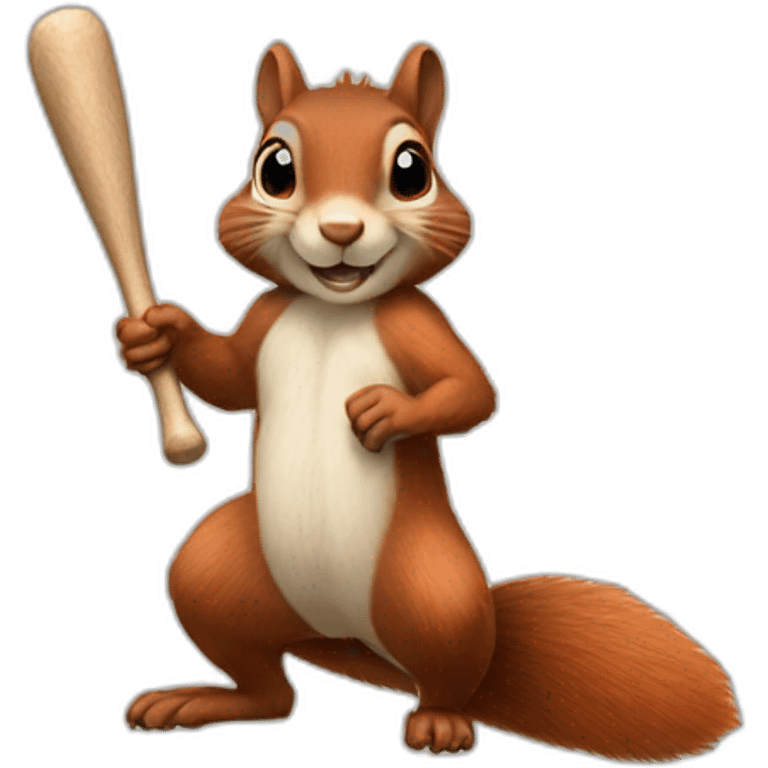 a squirrel holds a bat in its paws emoji