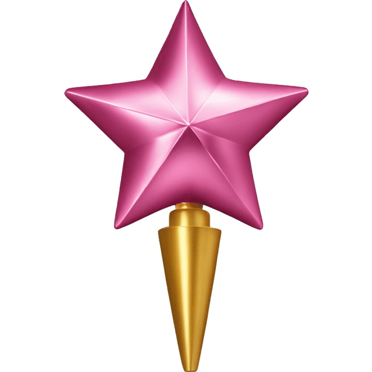 Isolated Realistic metallic pink and gold tree topper. emoji