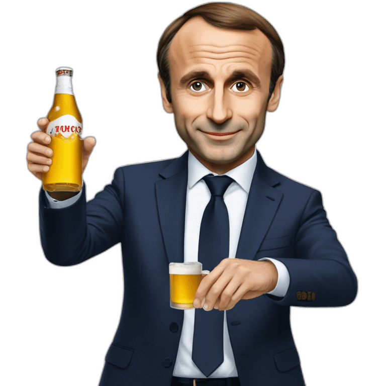 Macron avec une bière sur zemmour emoji