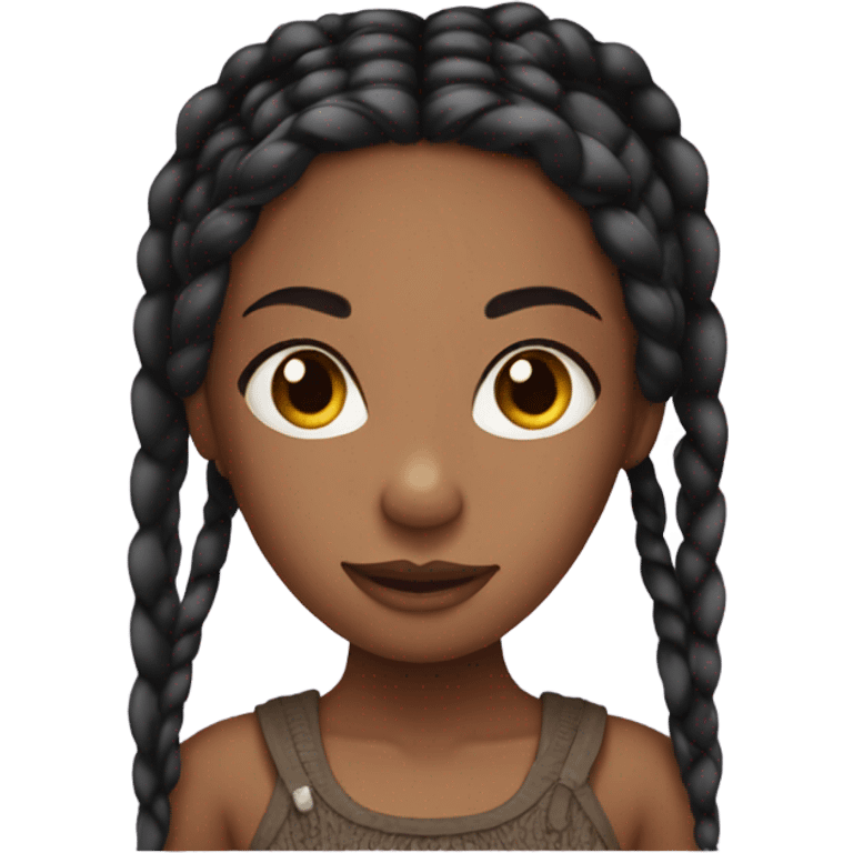 Girl with box braids emoji