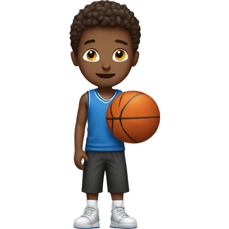 boy holding a basketball  emoji