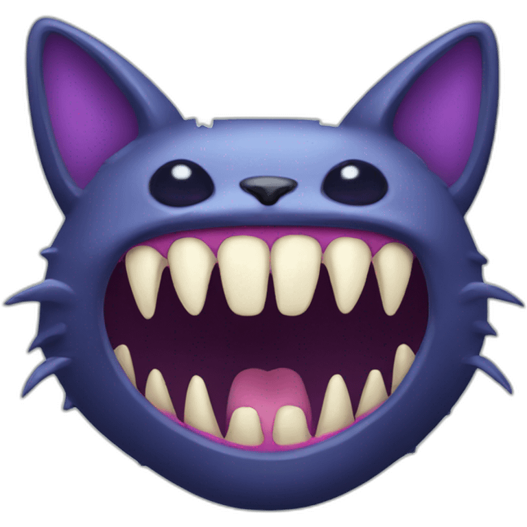 Cat monster teeth emoji