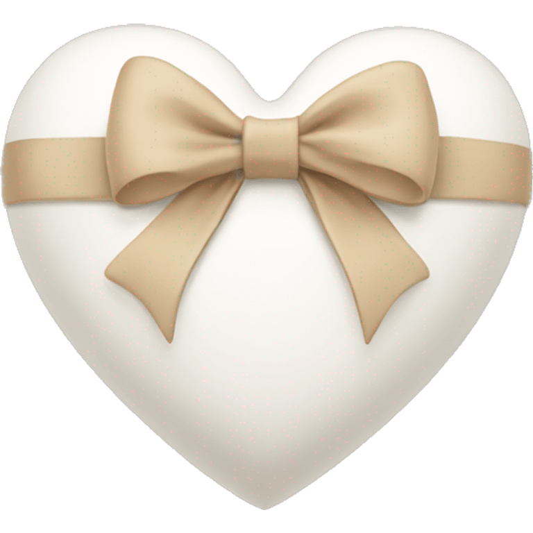 white heart with beige bow emoji