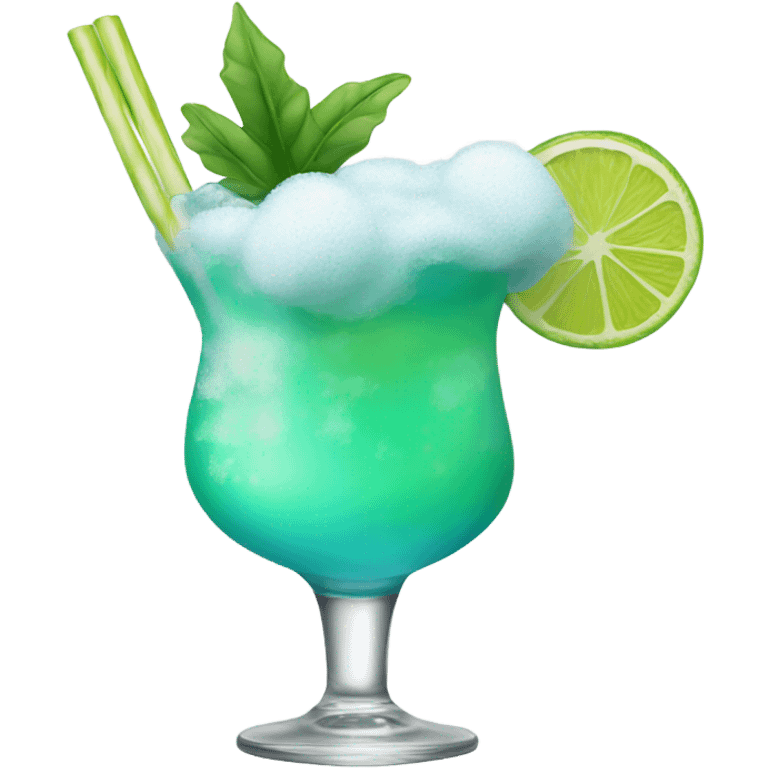 cocktail with sea foam emoji