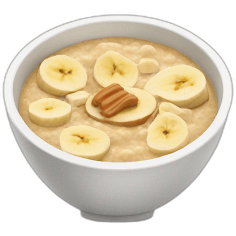 Porridge bowl with banana and peanut butter emoji