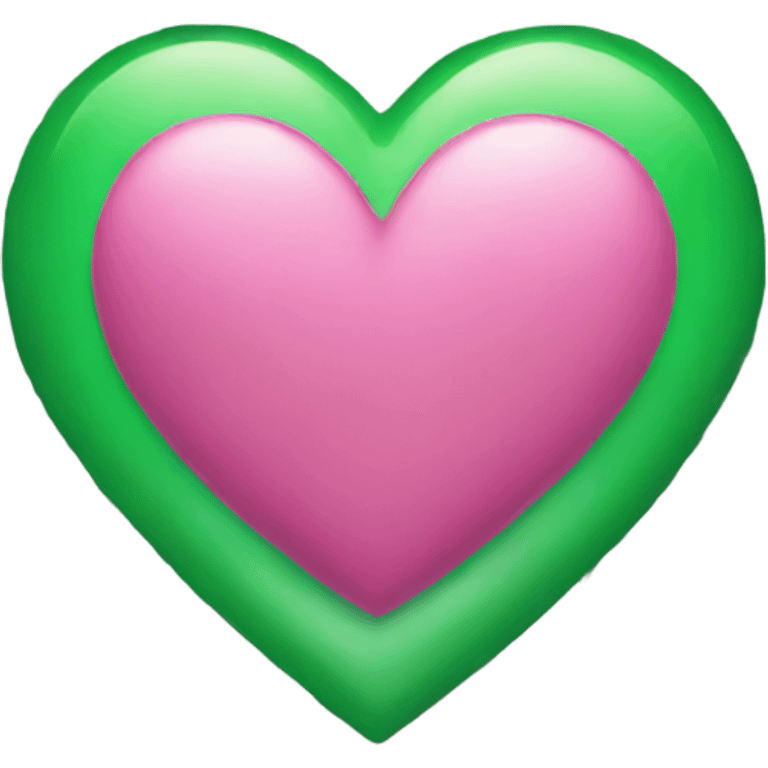 Shiny pink green heart emoji