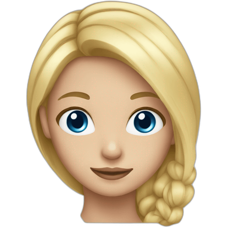 girl long blond hair blue eyes emoji