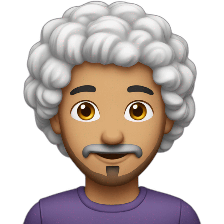 An Arab with curly hair and a goatee emoji