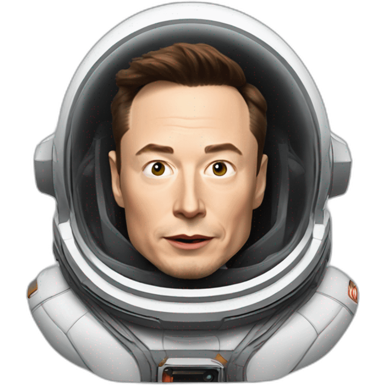 Elon musk on black fury flying to mars emoji