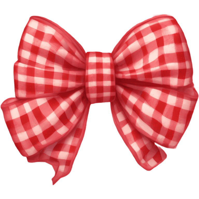 Girly red gingham bow emoji