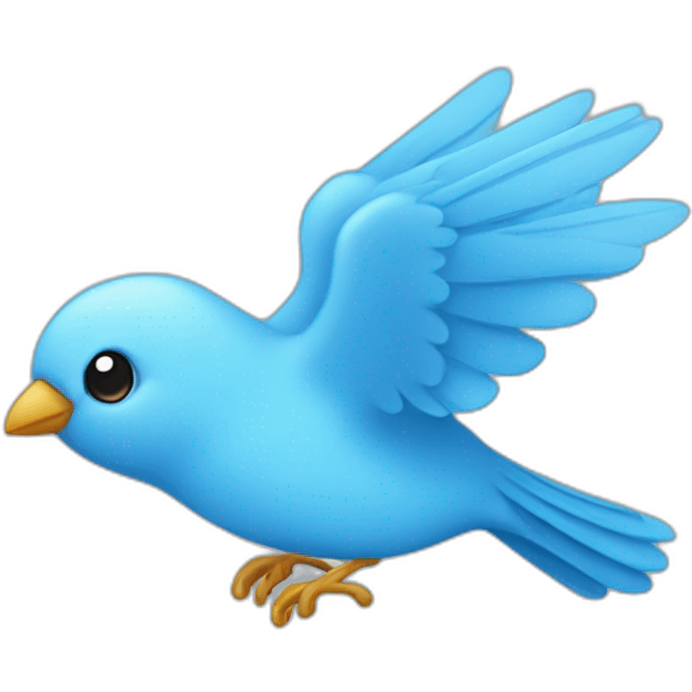 Small babyblue bird flying emoji