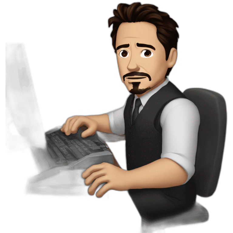 tony stark con computer emoji