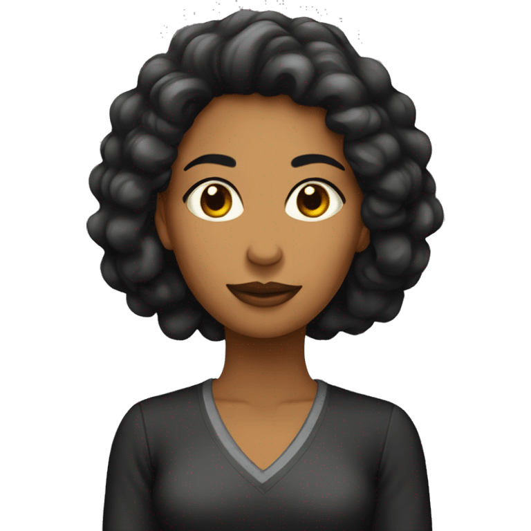 mujer pelo negro largo lacio emoji